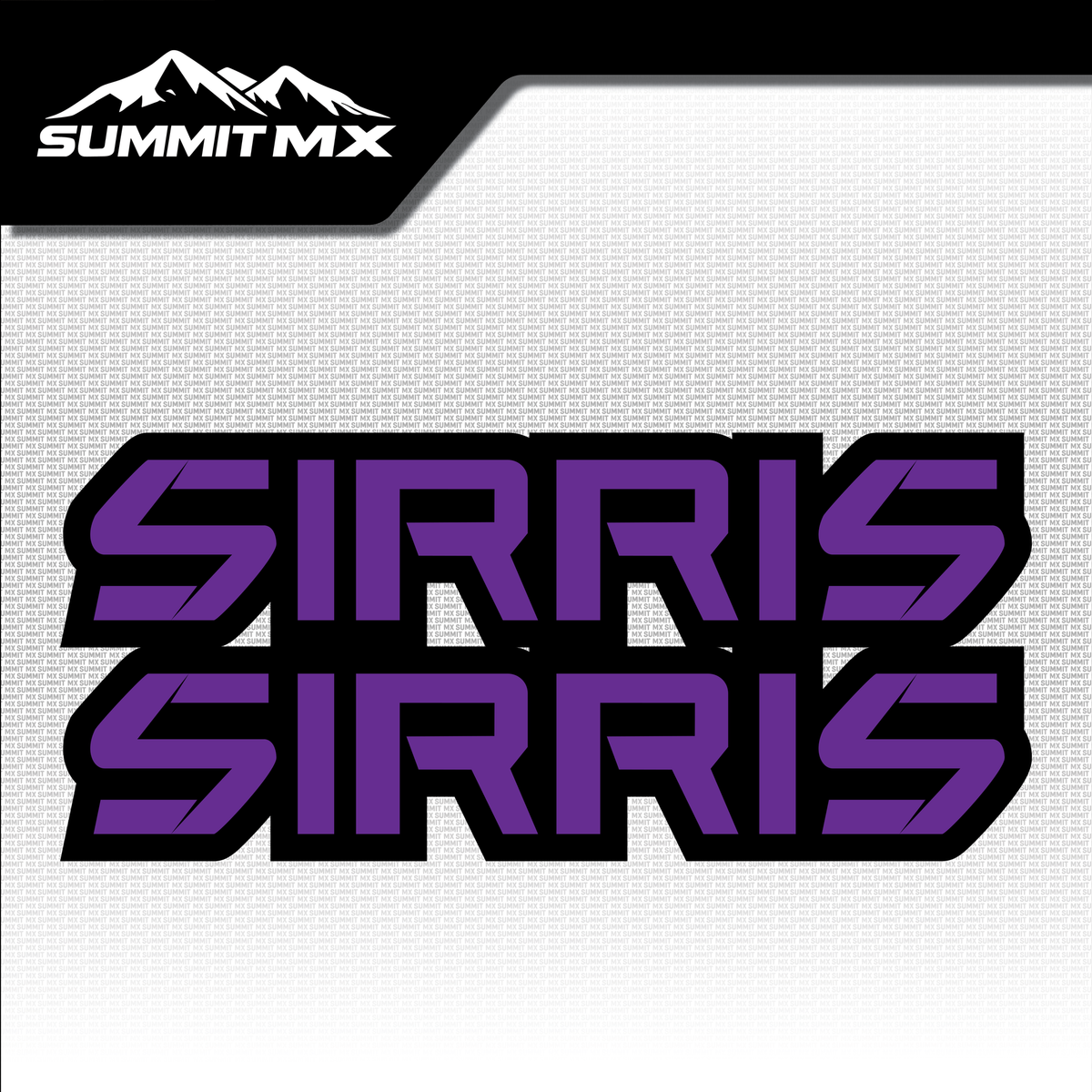 Sirris fork tube decal in purple colorway — Summit MX
