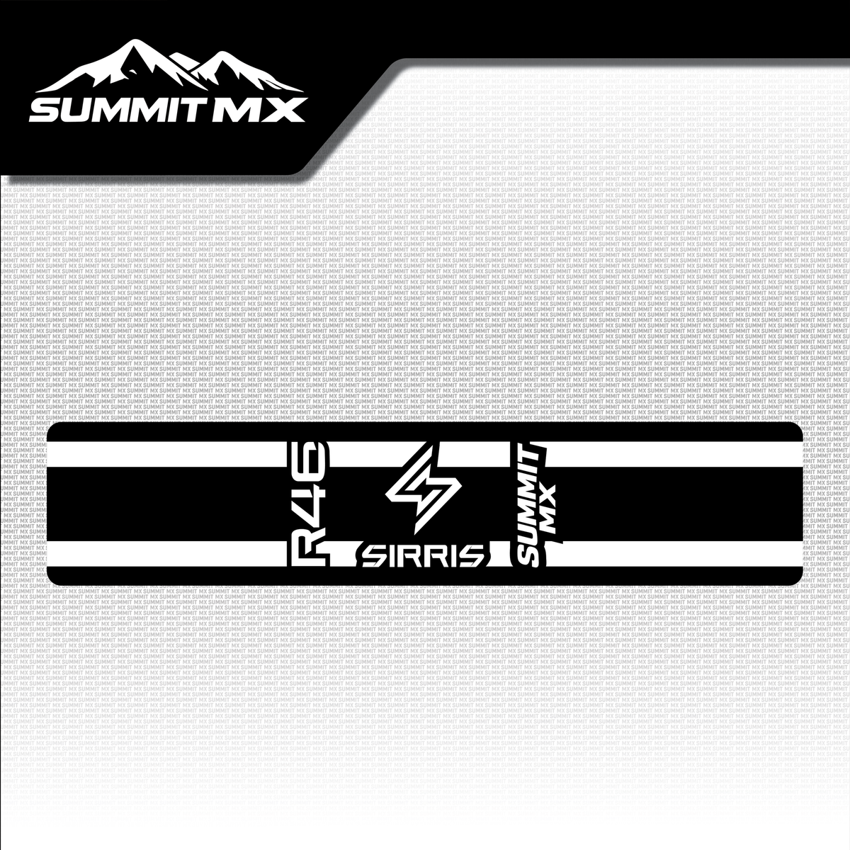 Sirris R46 shock decal in solid black colorway — Summit MX