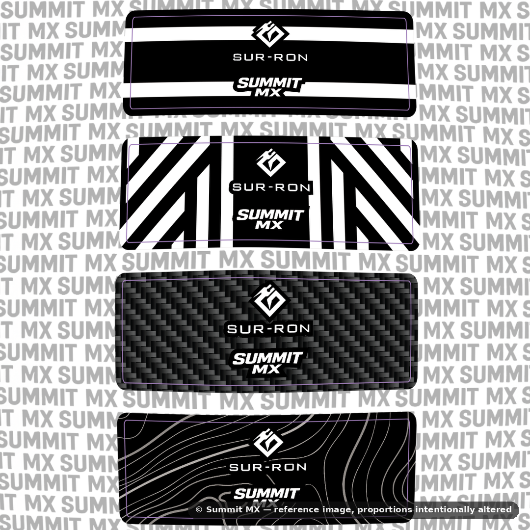Surron LBX stock shock decal solid black design — Summit MX