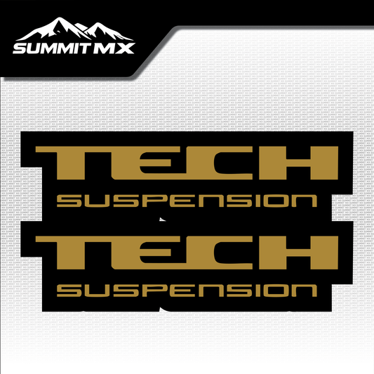 Tech fork tube decal in gold colorway — Summit MX
