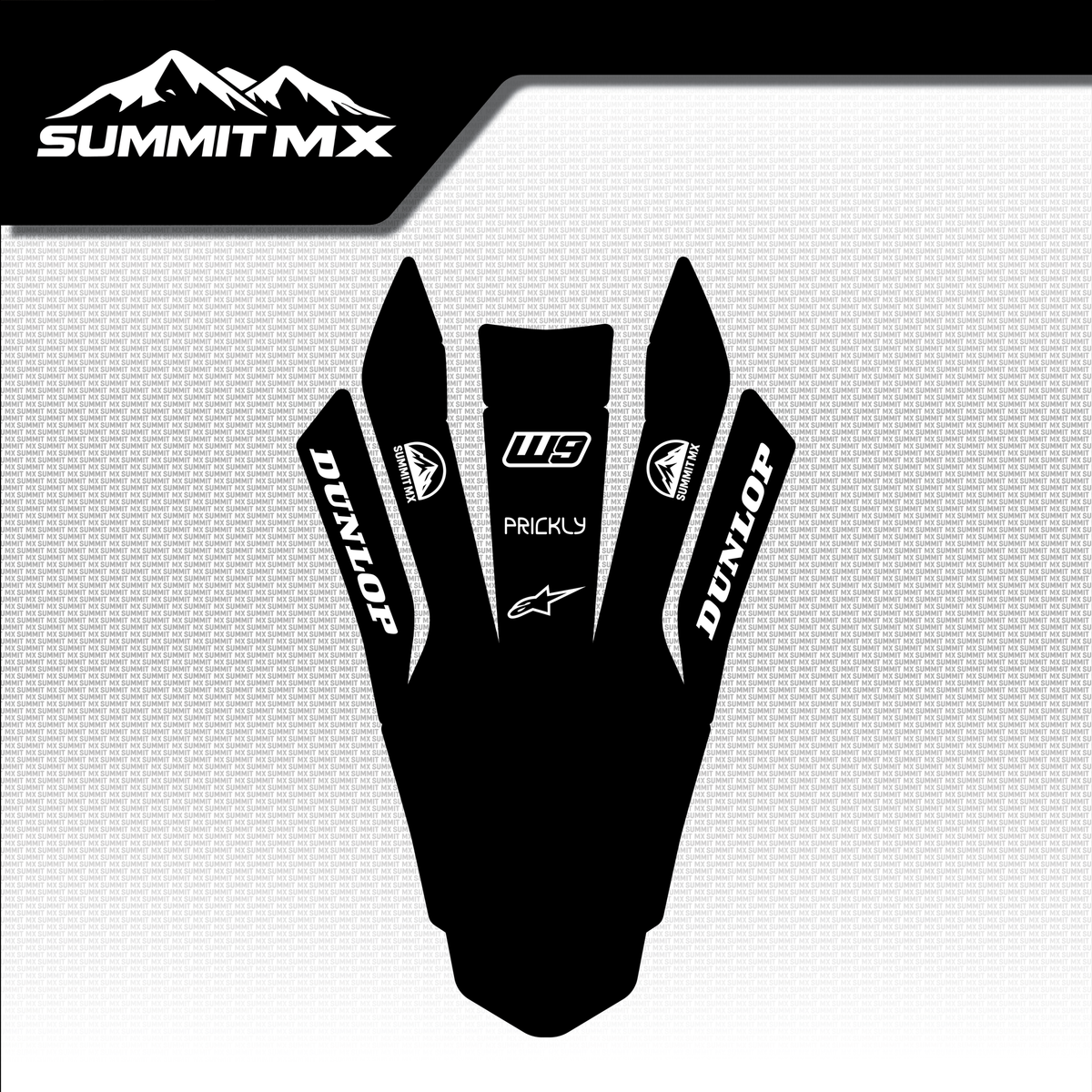 Surron Ultra Bee front fender decal in black colorway — Summit MX