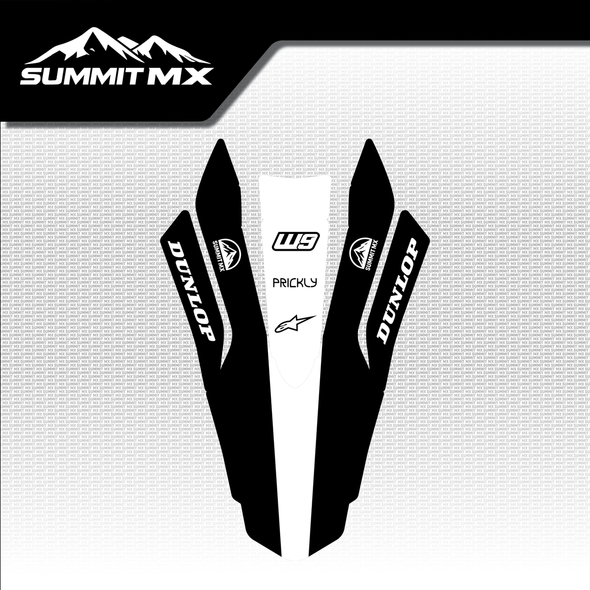 Surron Ultra Bee front fender decal in white stripe colorway — Summit MX