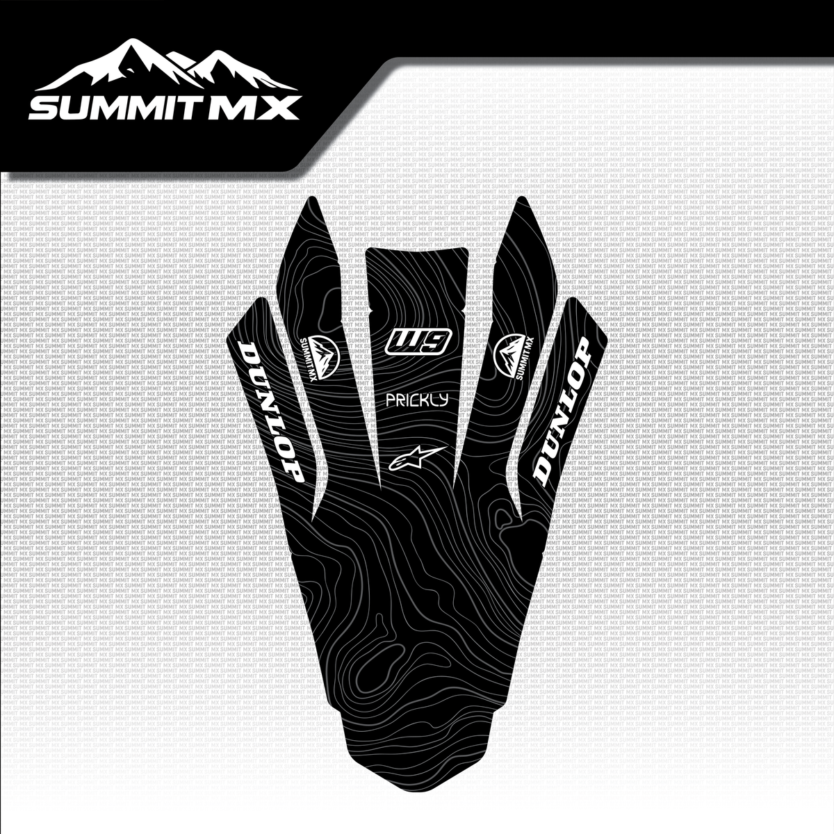 Surron Ultra Bee front fender decal in topographical pattern — Summit MX