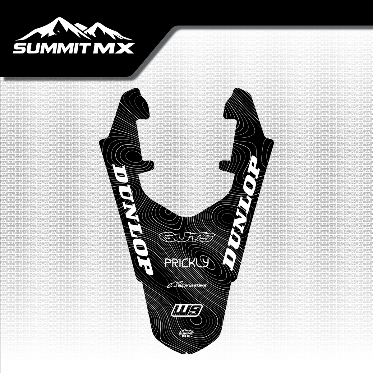 Surron Ultra Bee rear fender decal in topographical pattern — Summit MX