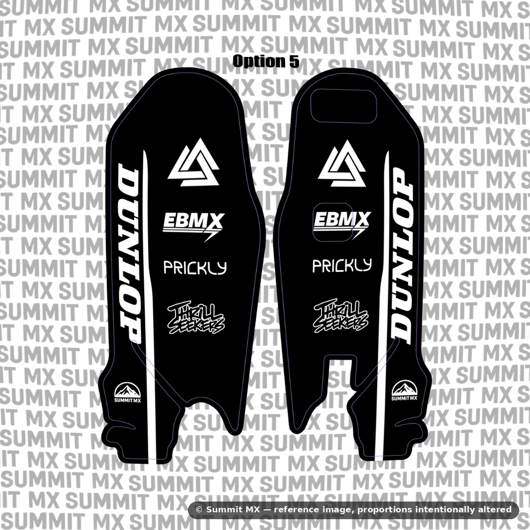 Surron Ultra Bee fork guard decal option 5 black pair — Summit MX