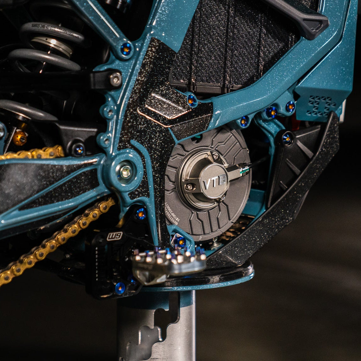 Installed on Surron Ultra Bee e-moto frame
