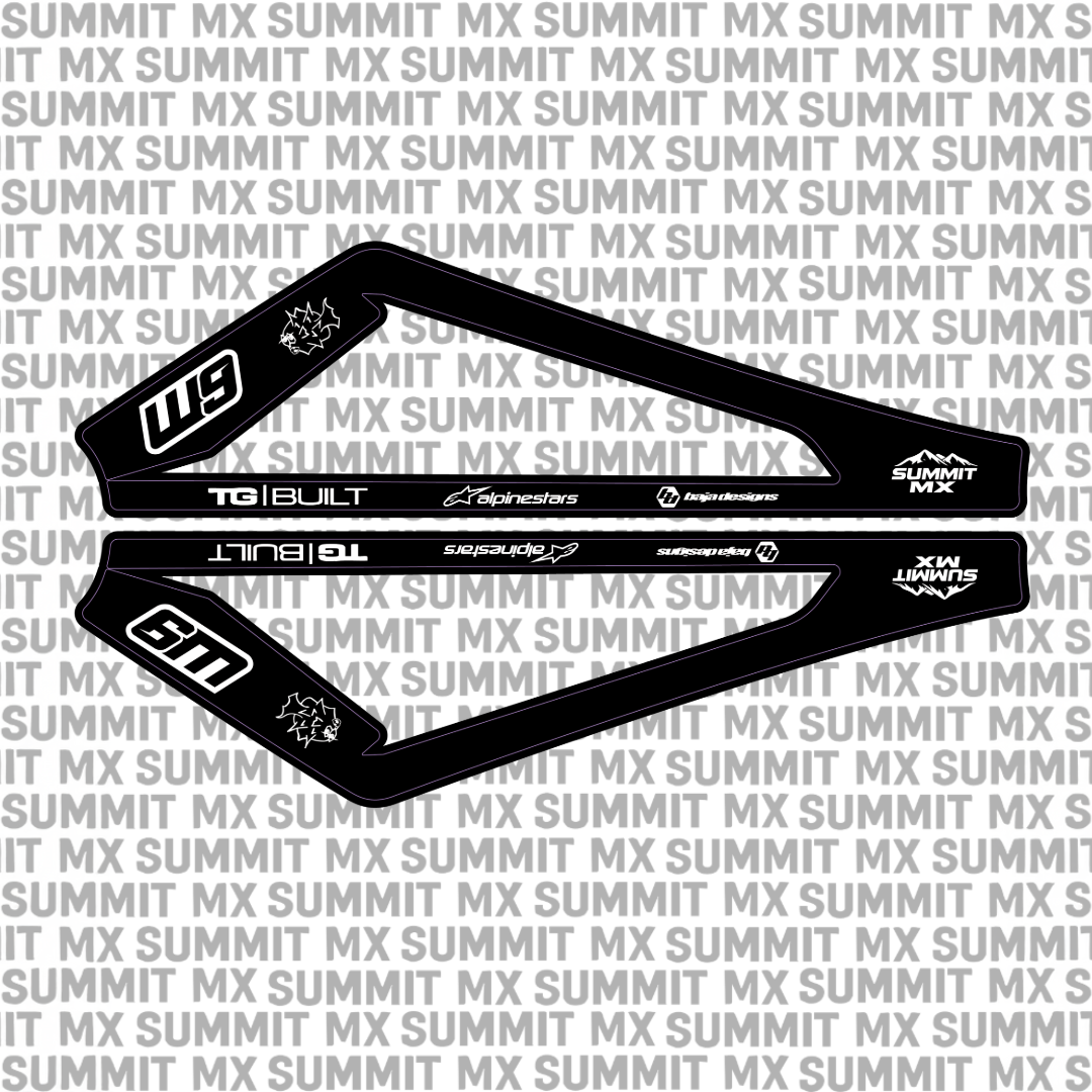 Eride Pro standard black swing arm decal design — Summit MX