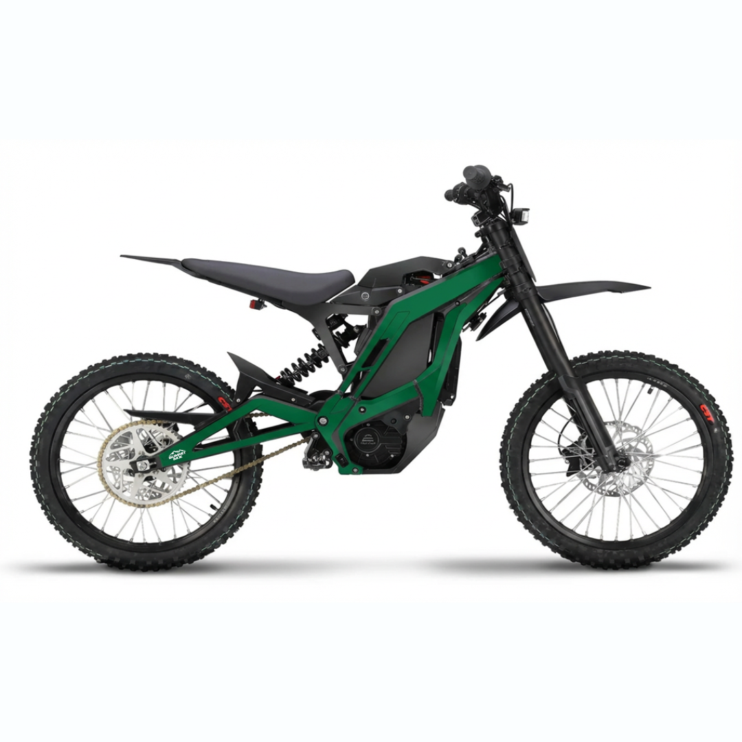 Eride Pro forest green frame wrap decal installed on e-bike