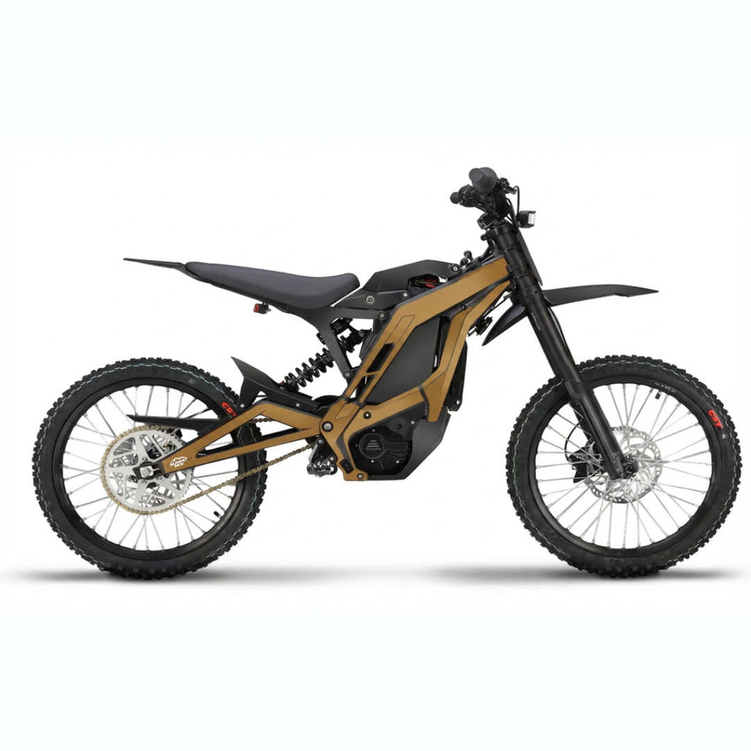 Eride Pro gold frame wrap decal installed on e-bike