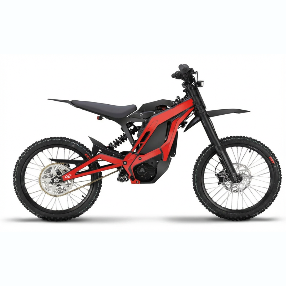Eride Pro Honda red frame wrap decal installed on e-bike