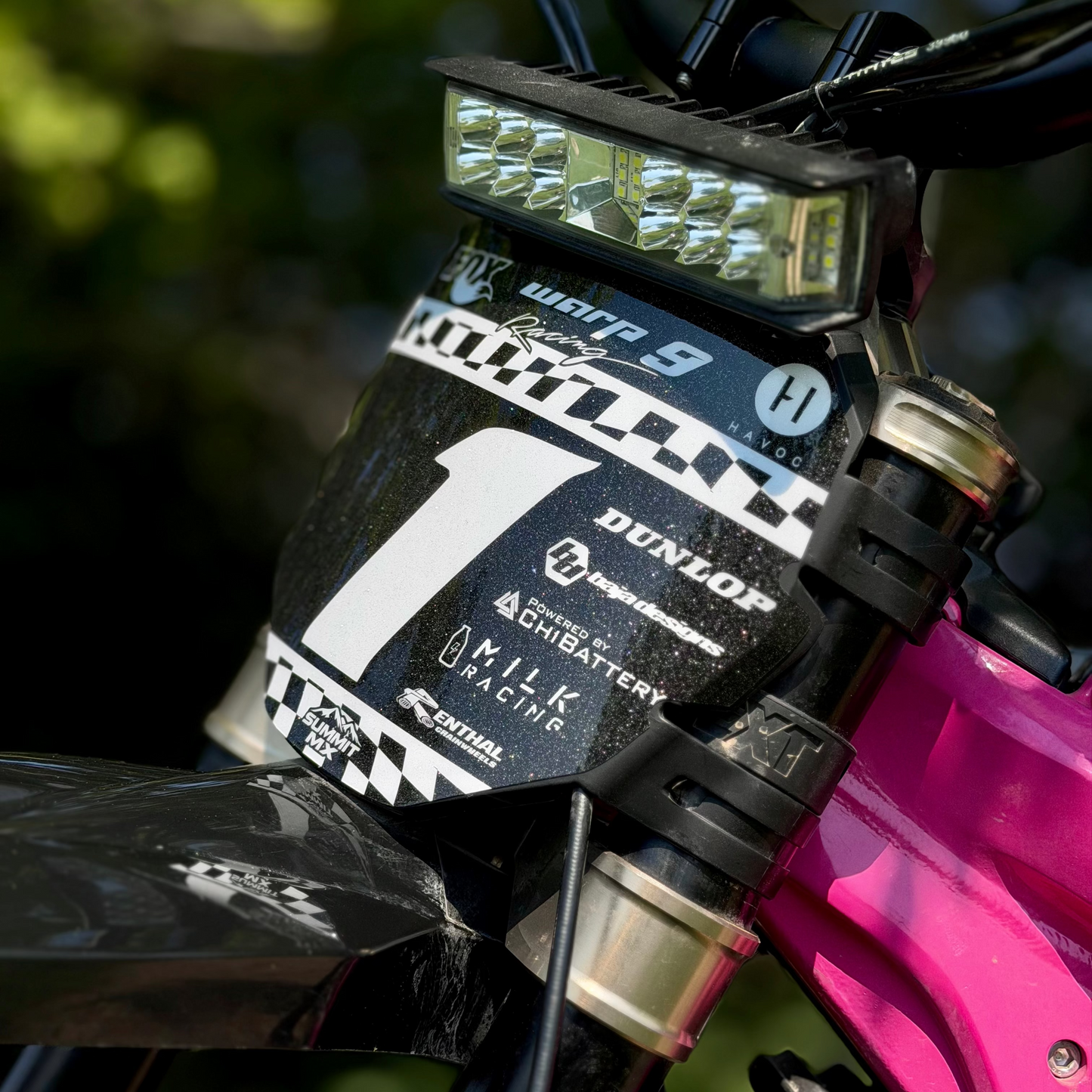 Finish Line style decal for on a ODI number plate for light emotos