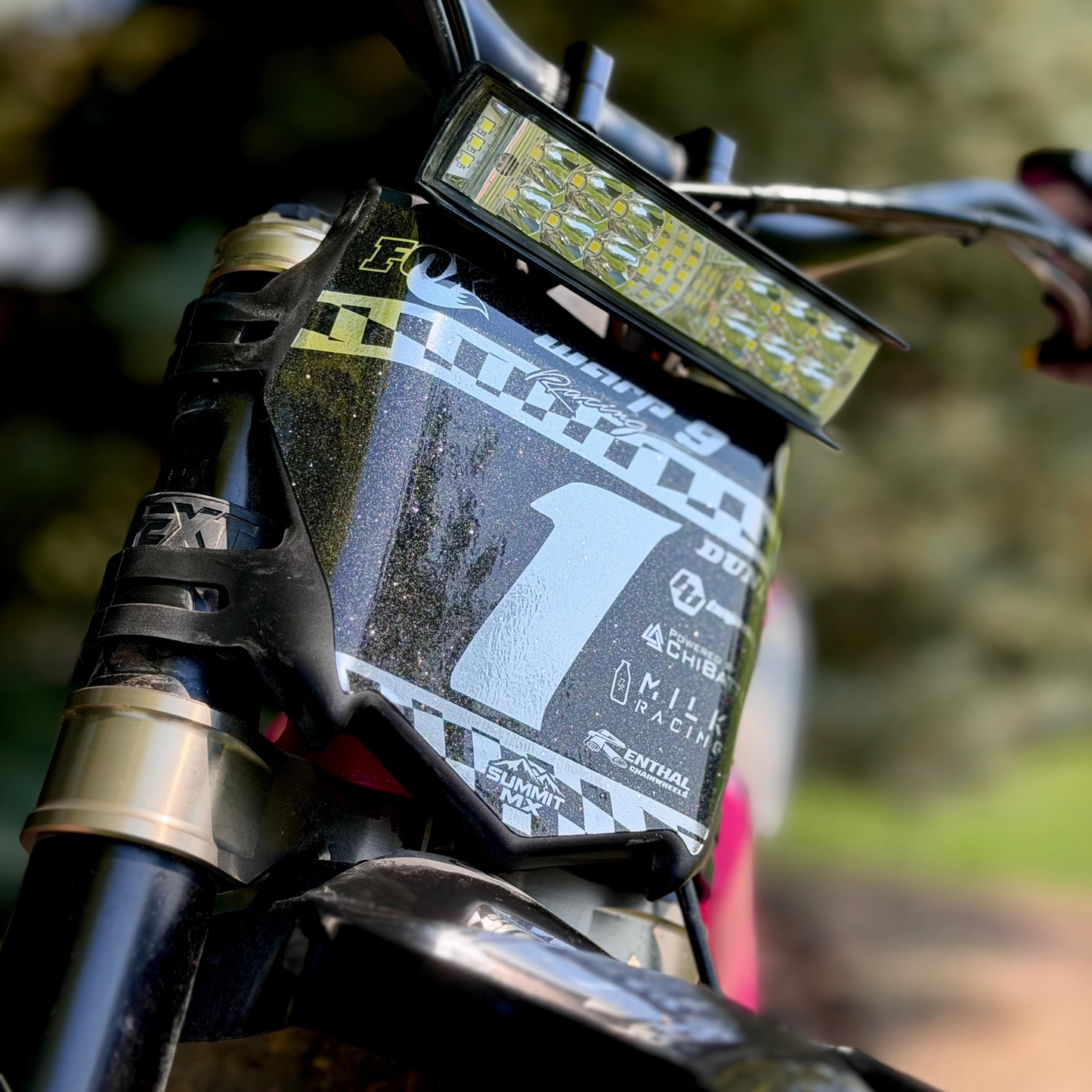 Finish Line style decal for on a Motocutz number plate for light emotos