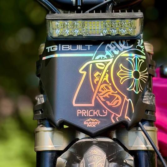 Chrome Hearts style decal for on a Motocutz number plate for light e-motos