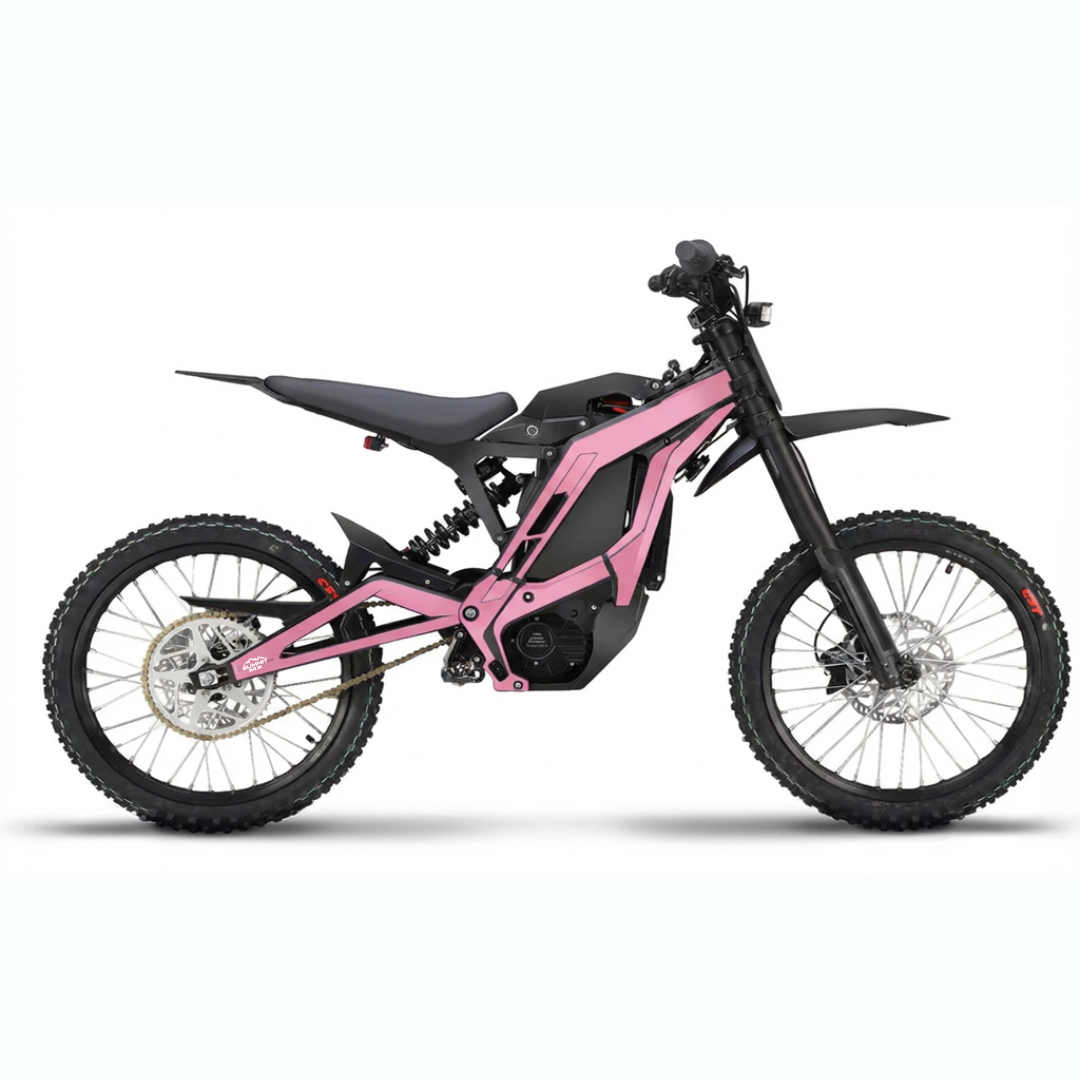 Eride Pro pink frame wrap decal installed on e-bike