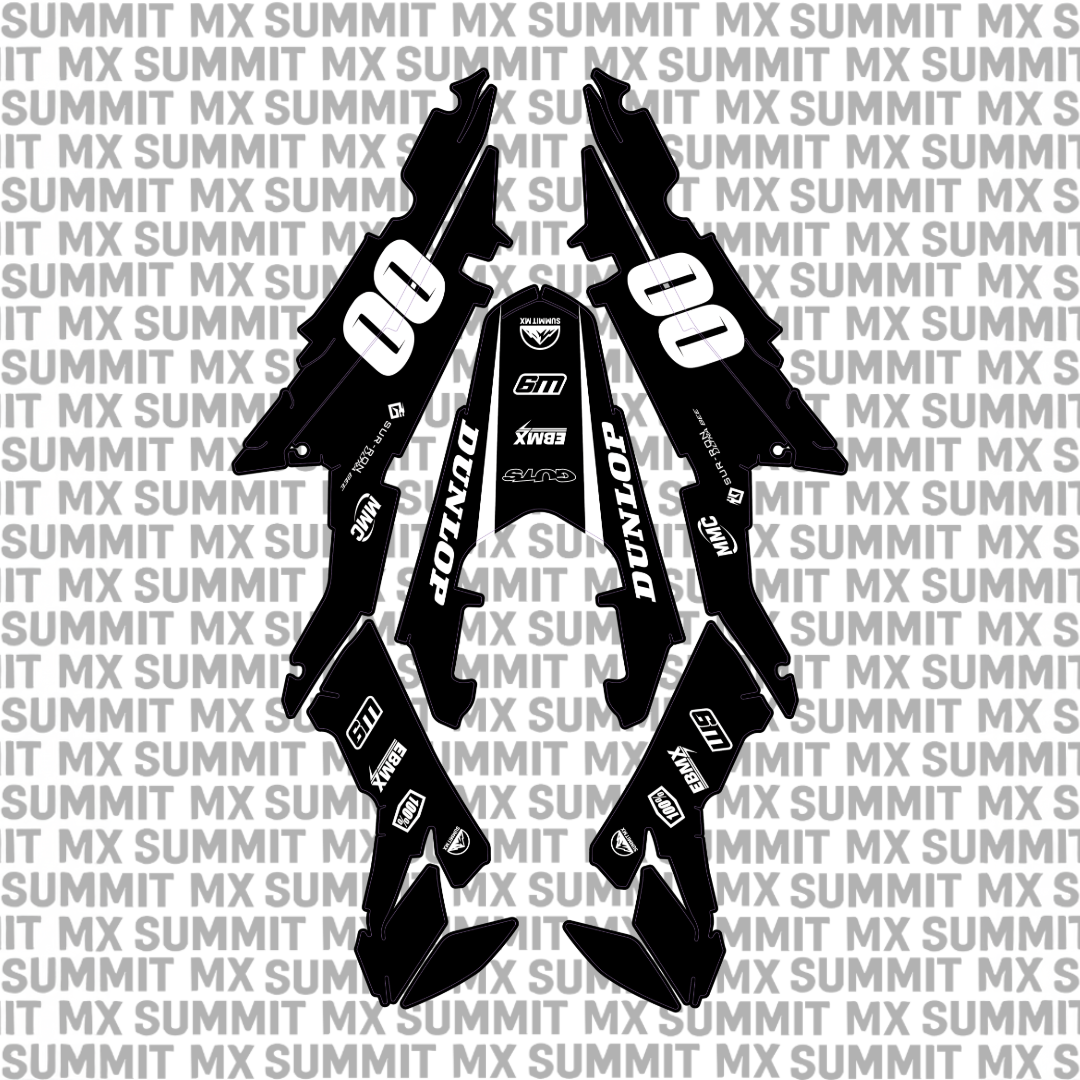 Surron Ultra Bee graphics kit in solid black with white number 00 — Summit MX