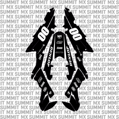Surron Ultra Bee graphics kit in solid black with white number 00 — Summit MX