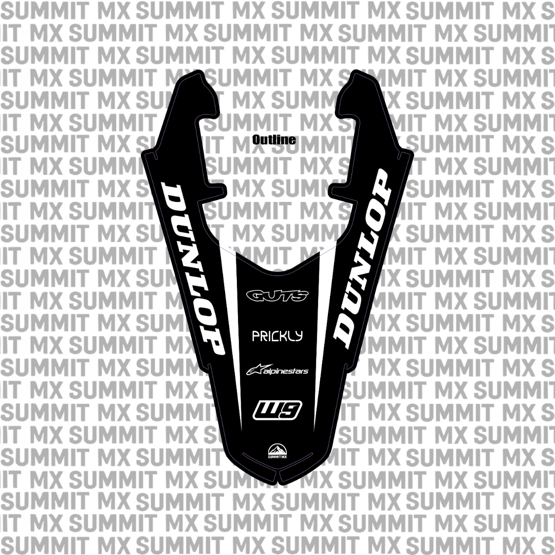 Surron Ultra Bee rear fender decal in outline colorway — Summit MX