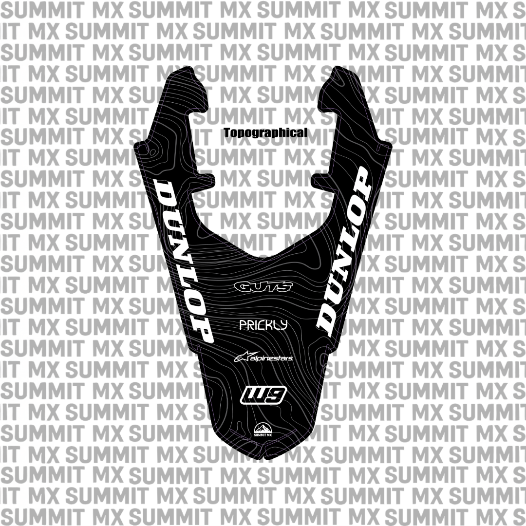 Surron Ultra Bee rear fender decal in topographical pattern — Summit MX
