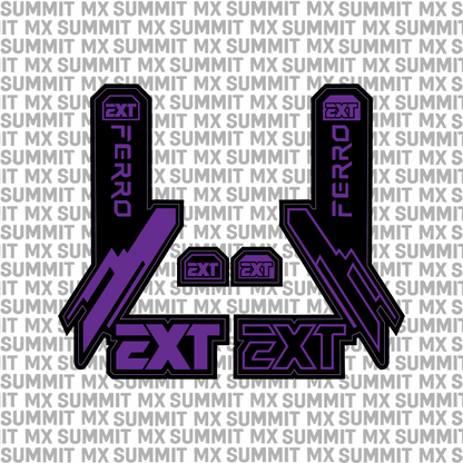 EXT Ferro fork tube decal in green and black colorway — Summit MX