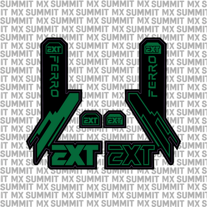 EXT Ferro fork tube decal in light blue and black colorway — Summit MX