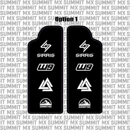 Sirris fork guard decal with IIS branding — Summit MX
