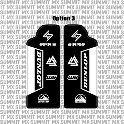 Sirris fork guard decal Dunlop variant — Summit MX