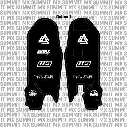 Surron Ultra Bee fork guard decal option 1 black pair — Summit MX