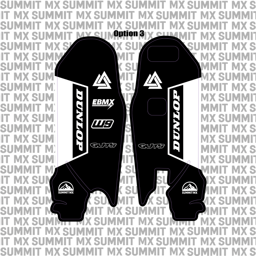 Surron Ultra Bee fork guard decal option 3 black pair — Summit MX
