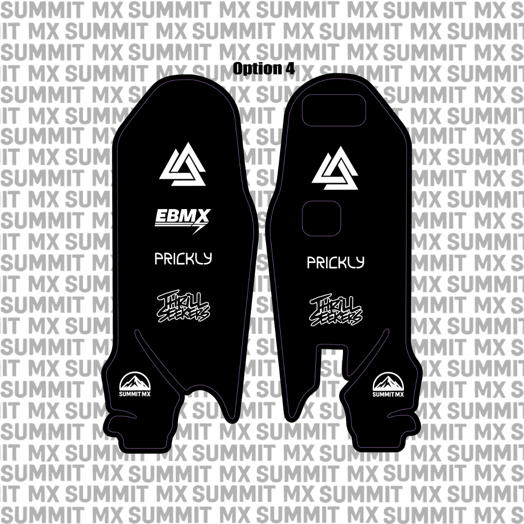 Surron Ultra Bee fork guard decal option 4 black pair — Summit MX