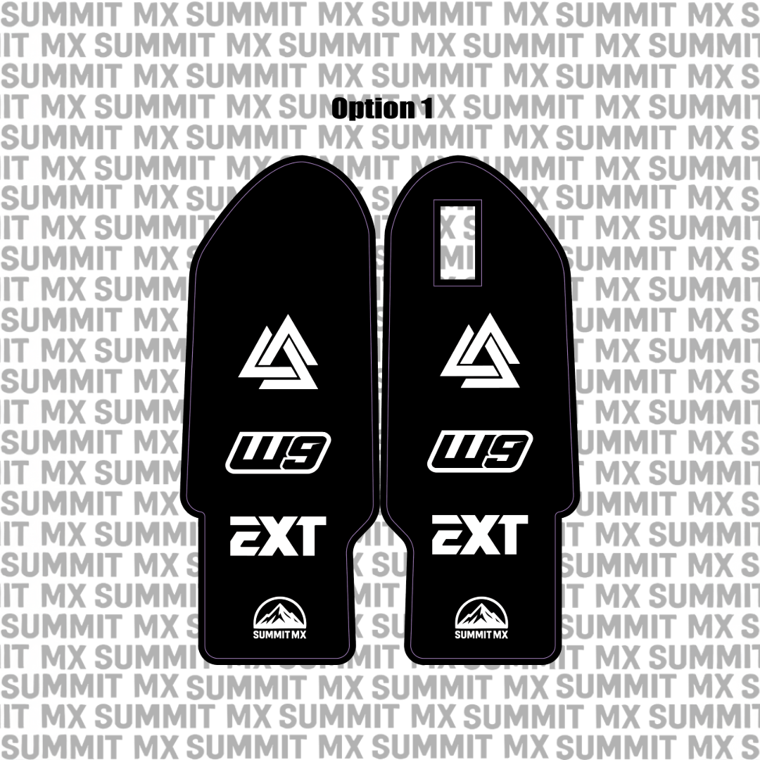 EXT fork guard decal design options 3 and 4 chart — Summit MX