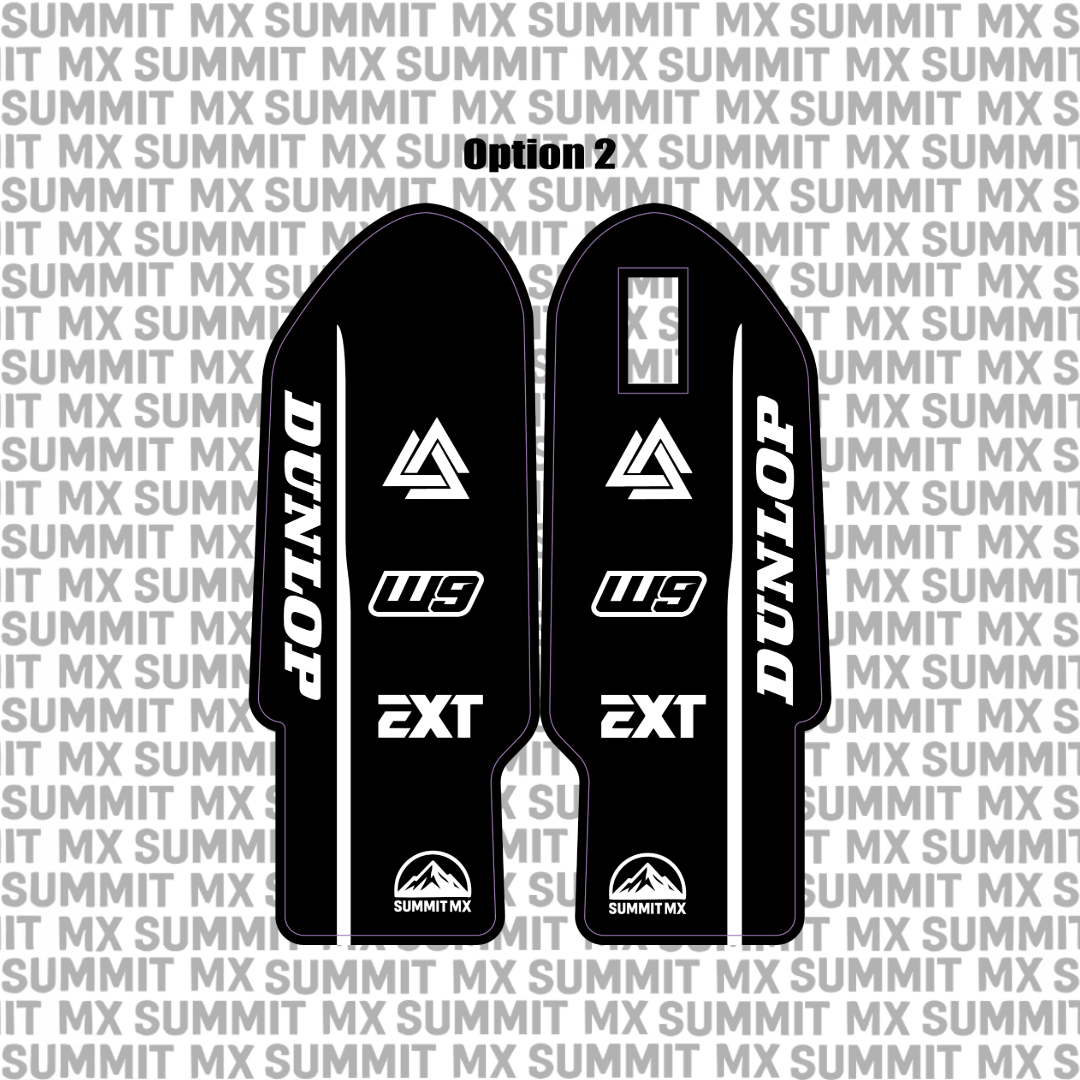 EXT fork guard decal design option 1 flat layout — Summit MX