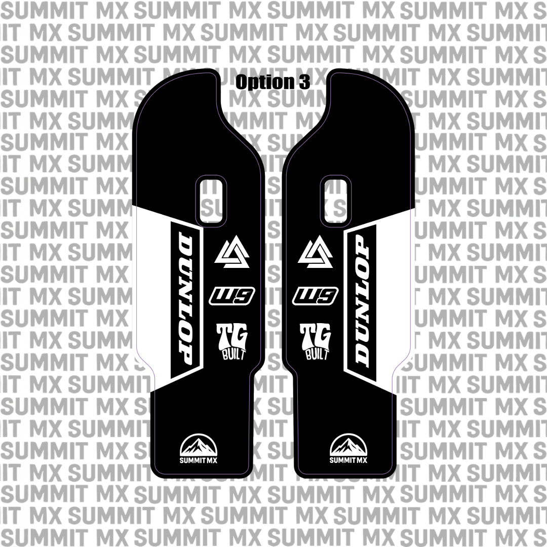 DNM fork guard Option 3 black design — Summit MX