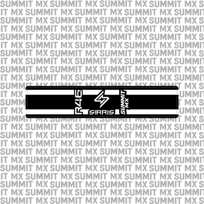 Sirris R46 shock decal in solid black colorway — Summit MX