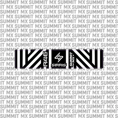 Sirris R46 shock decal in diagonal stripe design — Summit MX