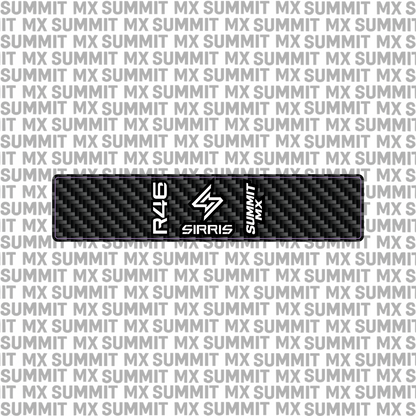 Sirris R46 shock decal in carbon fiber pattern — Summit MX