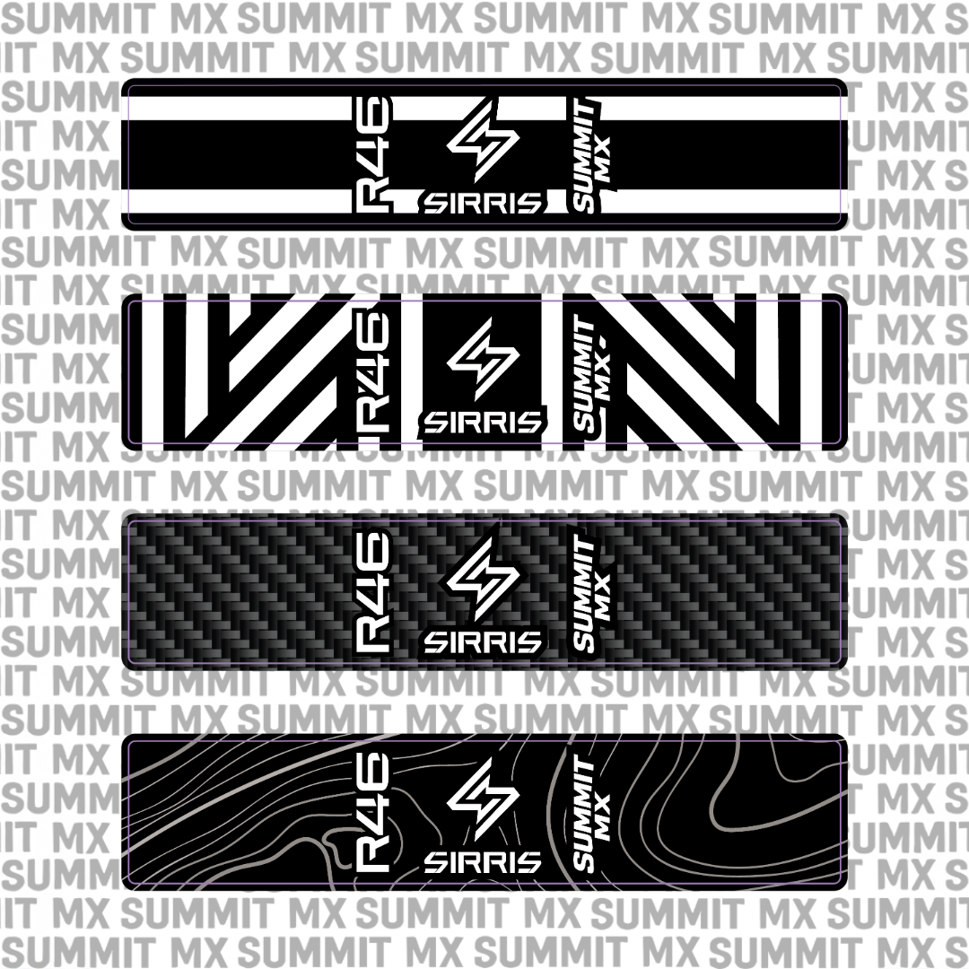 Sirris R46 shock decal design patterns collection — Summit MX