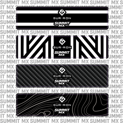 Surron Ultra Bee stock shock decal with white stripe colorway — Summit MX