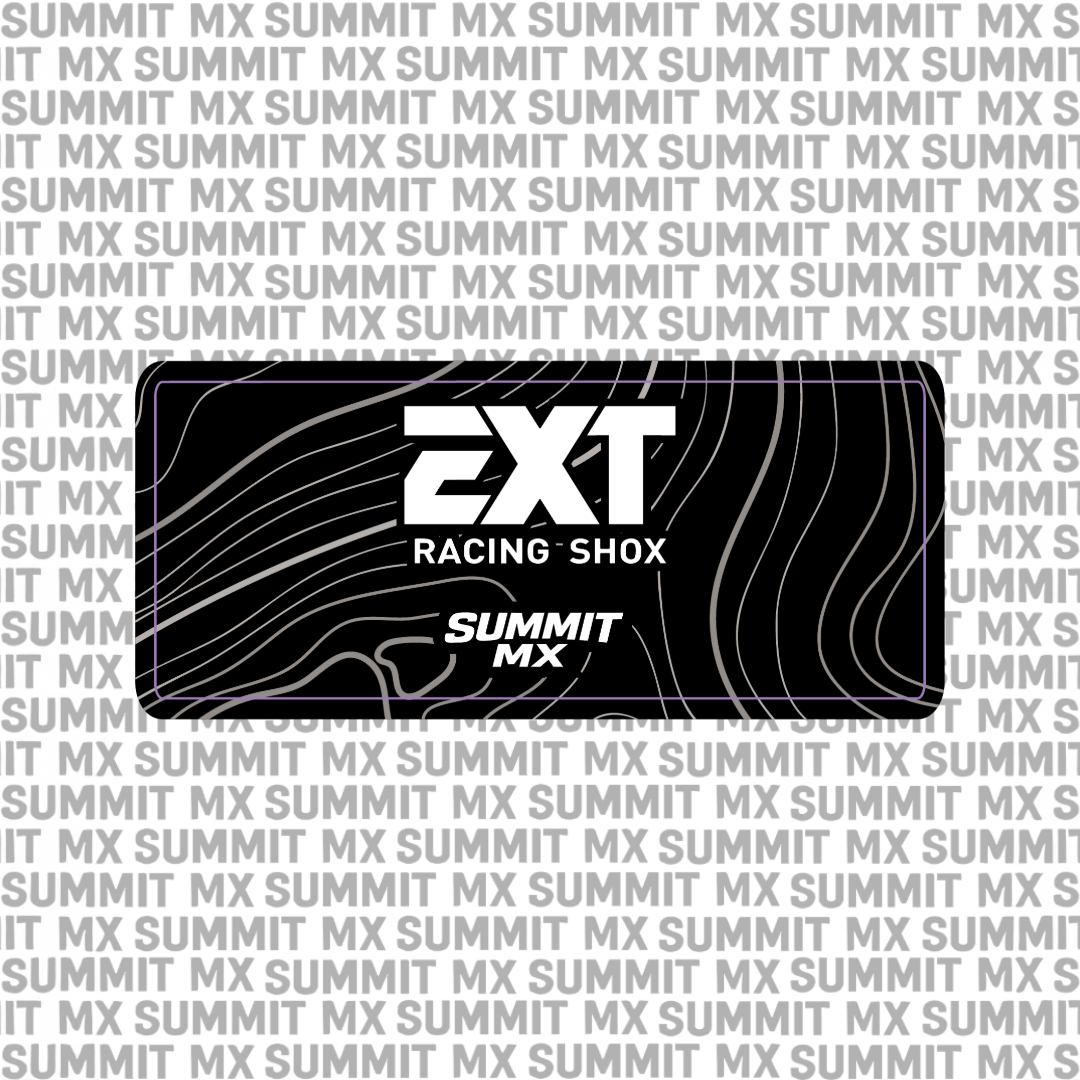 EXT Arma MX shock decal, red colorway — Summit MX