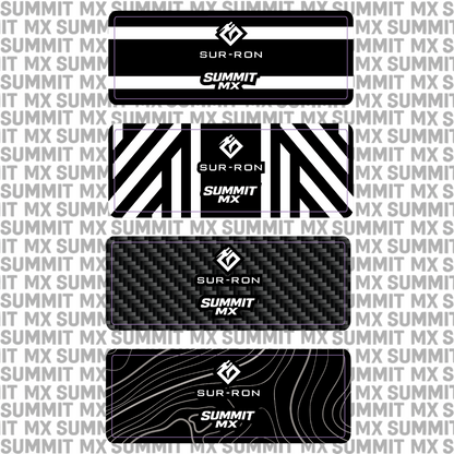 Surron LBX stock shock decal solid black design — Summit MX