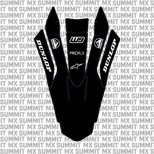Surron Ultra Bee front fender decal in black colorway — Summit MX