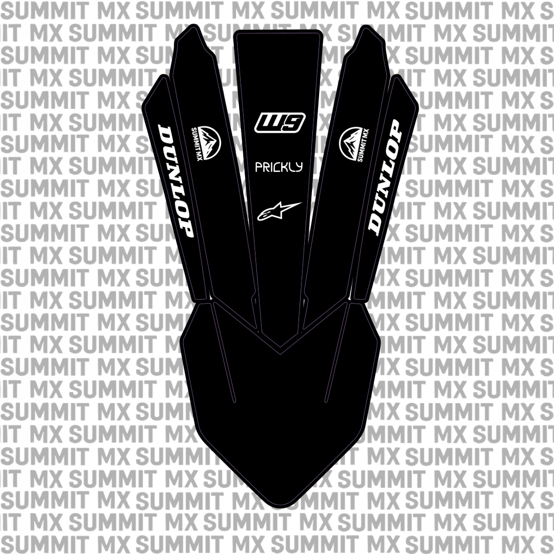 KTM 85 front fender decal design in black — Summit MX