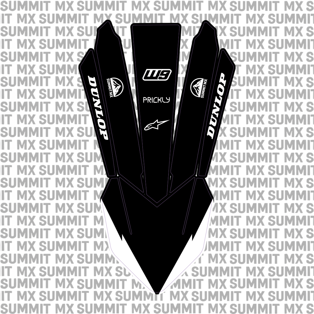 KTM 85 front fender decal design in black variant — Summit MX