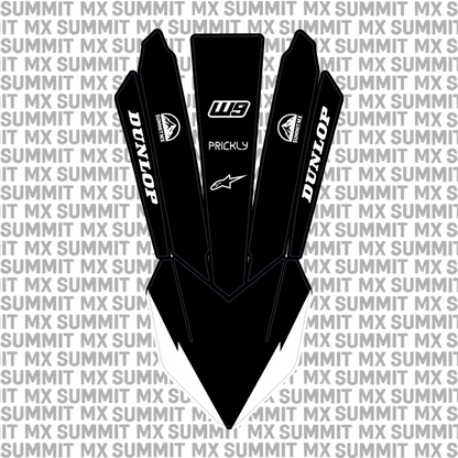 KTM 85 front fender decal design in black variant — Summit MX