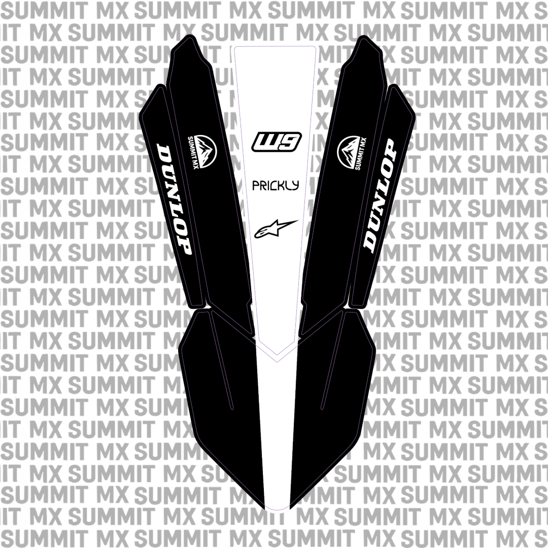 KTM 85 front fender decal design in black with white — Summit MX