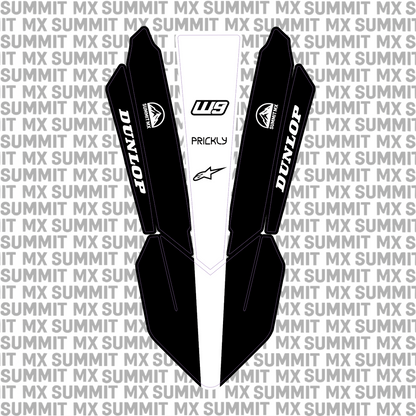 KTM 85 front fender decal design in black with white — Summit MX
