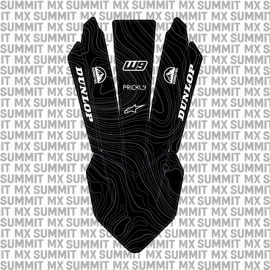 KTM 85 front fender decal in black textured design — Summit MX