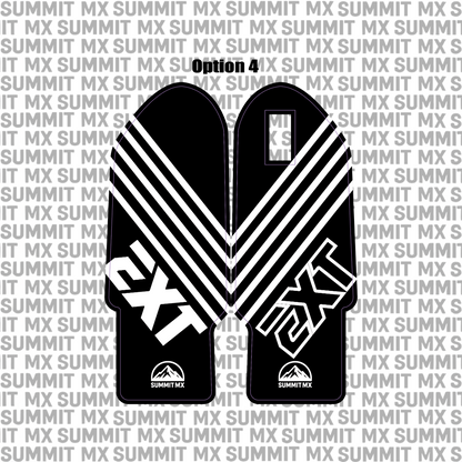 EXT fork guard decal design options 3 and 4 flat layout — Summit MX