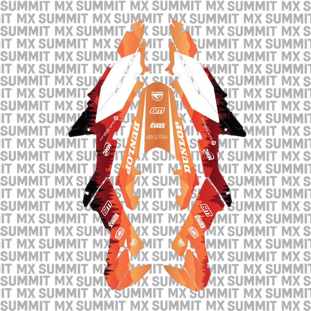Surron Ultra Bee graphics kit in orange and red design — Summit MX
