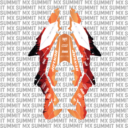 Surron Ultra Bee graphics kit in orange and red design — Summit MX