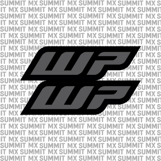 WP fork tube decal gray colorway — Summit MX